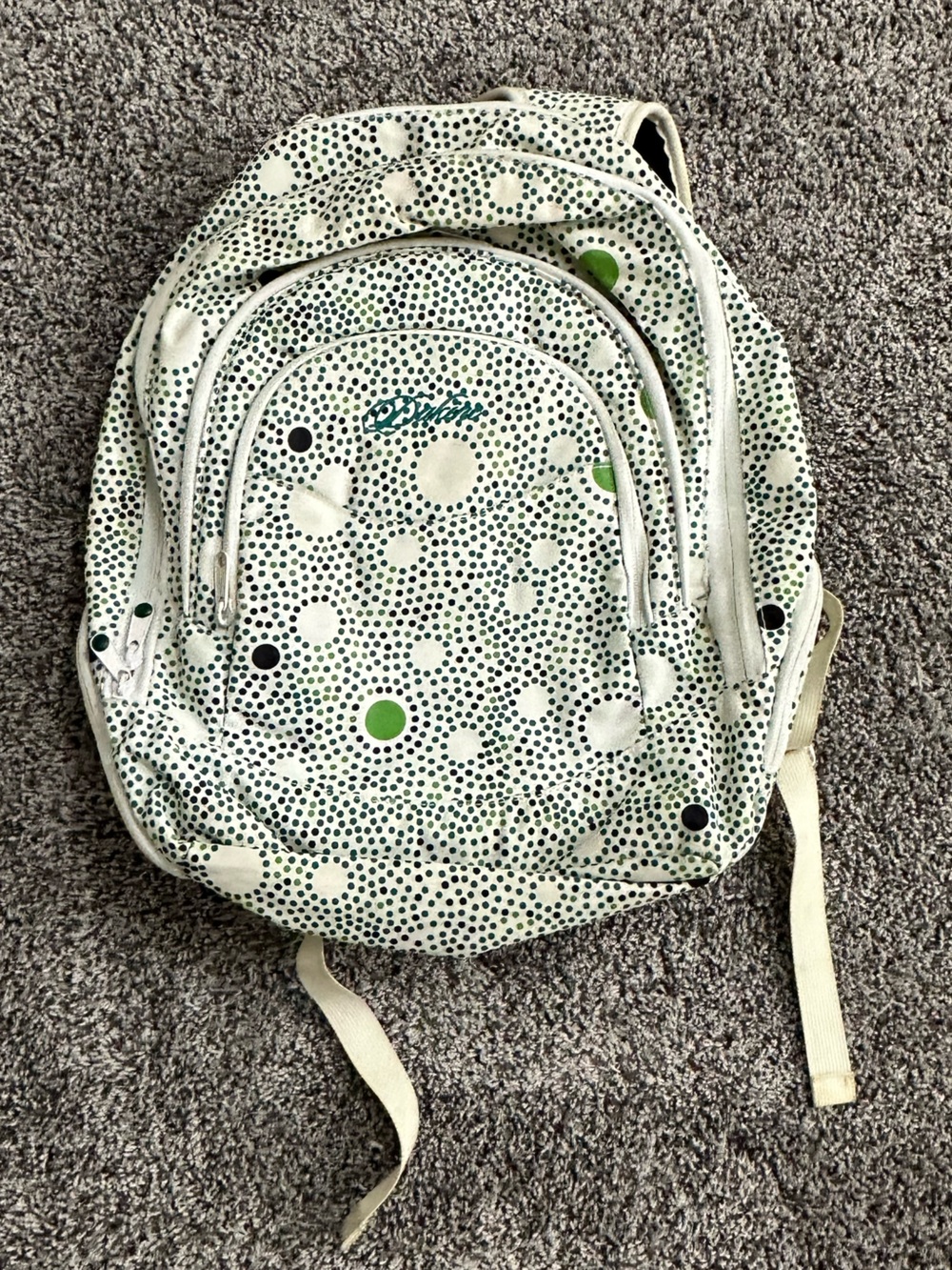 Dakine Backpack with Green and Black Dot Print